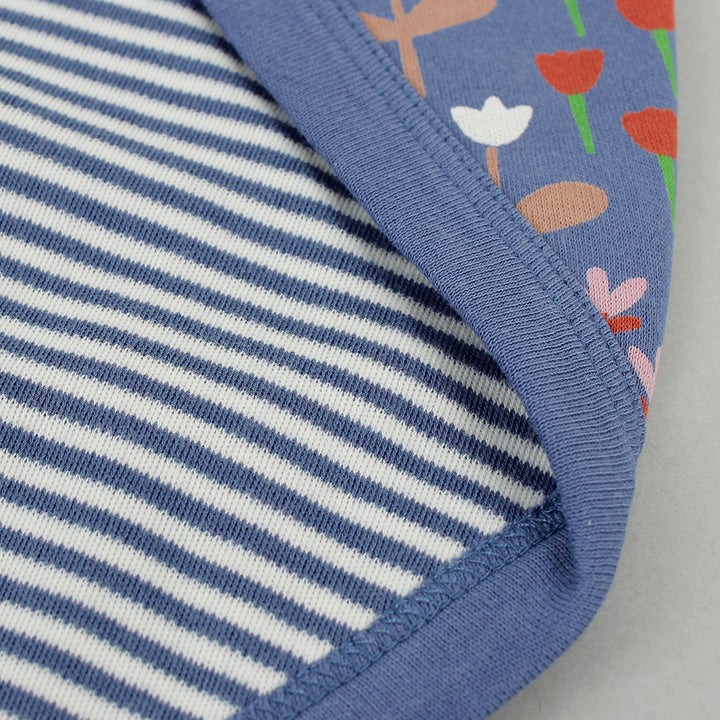 Meadow Reversible Bandana Bib - Night Blue