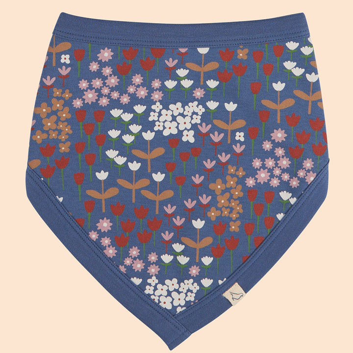 Meadow Reversible Bandana Bib - Night Blue