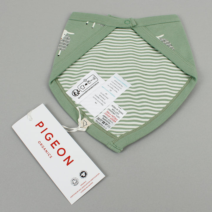 Sheep Reversible Bandana Bib - Basil