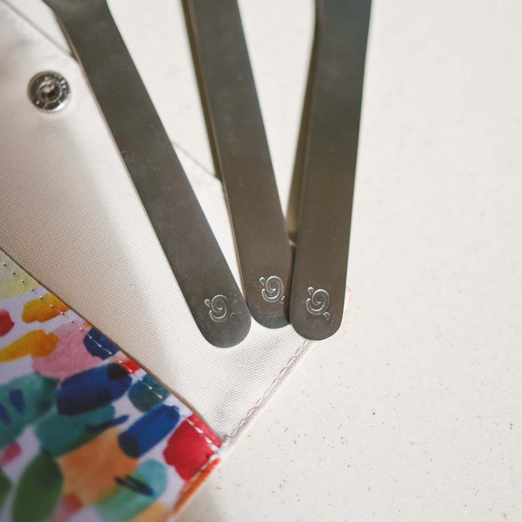 Stainless Steel Cutlery Set In Organic Cotton Pouch