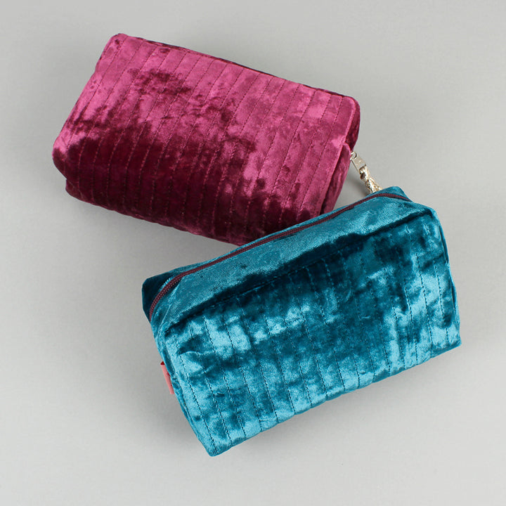 Quilted Velvet Cosmetic Bag