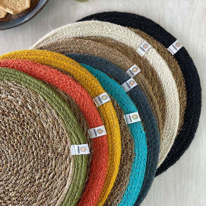 *NQP* Seagrass & Jute Tablemat - Natural/Natural