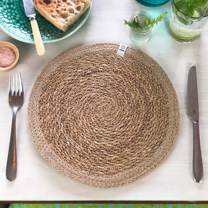 *NQP* Seagrass & Jute Tablemat - Natural/Natural