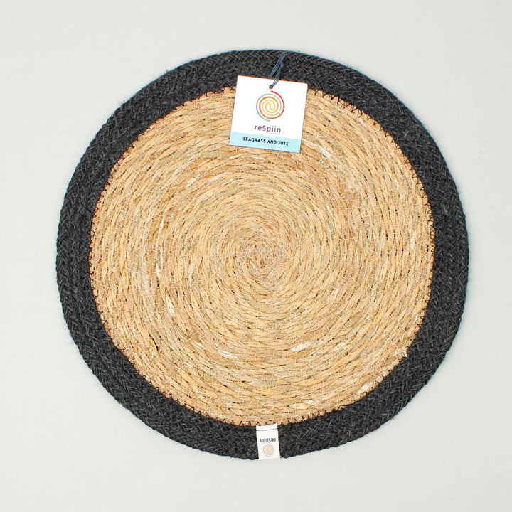 *NQP* Seagrass & Jute Tablemat - Natural/Black