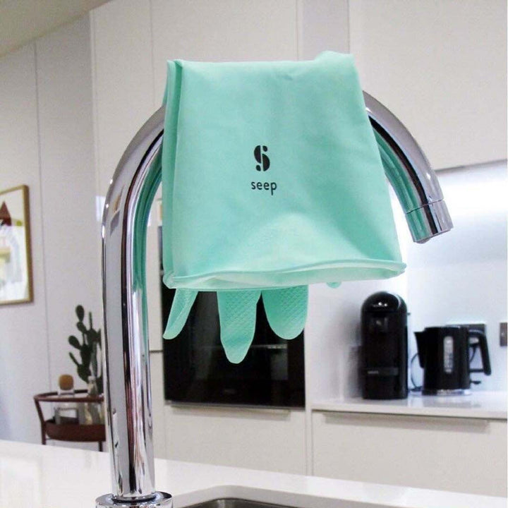 *NQP* Sustainably Sourced Rubber Gloves - Turquoise - Size Large