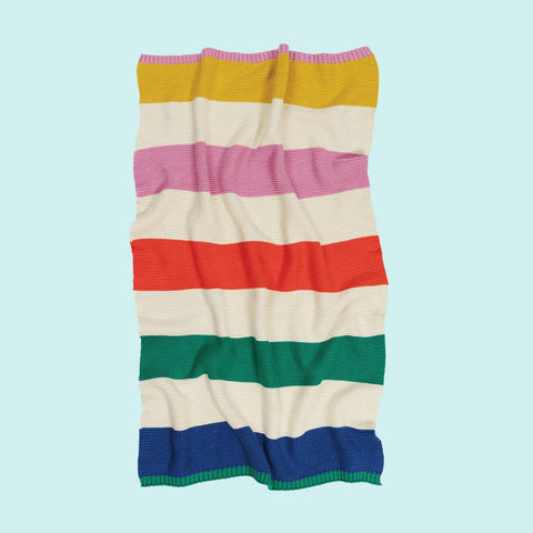 Striped Baby Blanket - Rainbow