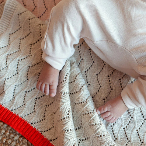 Textured Cable Knit Baby Blanket