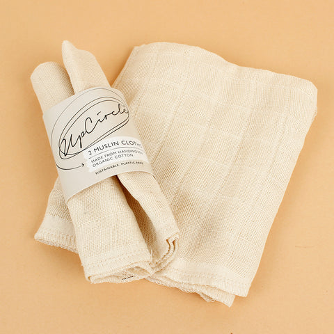 Organic Muslin Face Cloths - Set of 2