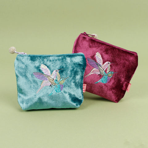 Velvet Embroidered Mini Purse