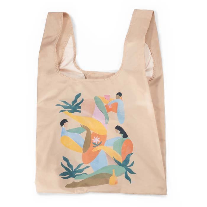 A Summer Afternoon Reusable Shopping Bag - Medium - Green Tulip