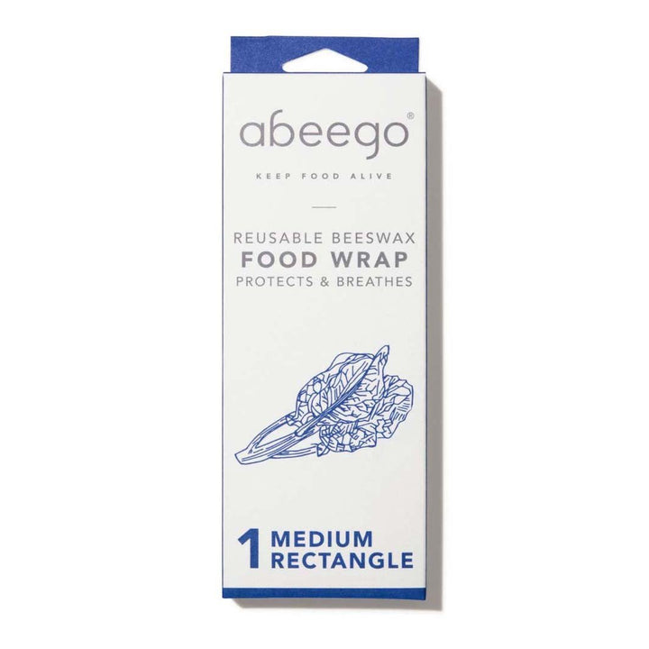 Abeego Beeswax Food Wrap - 1 Medium Rectangle - Green Tulip