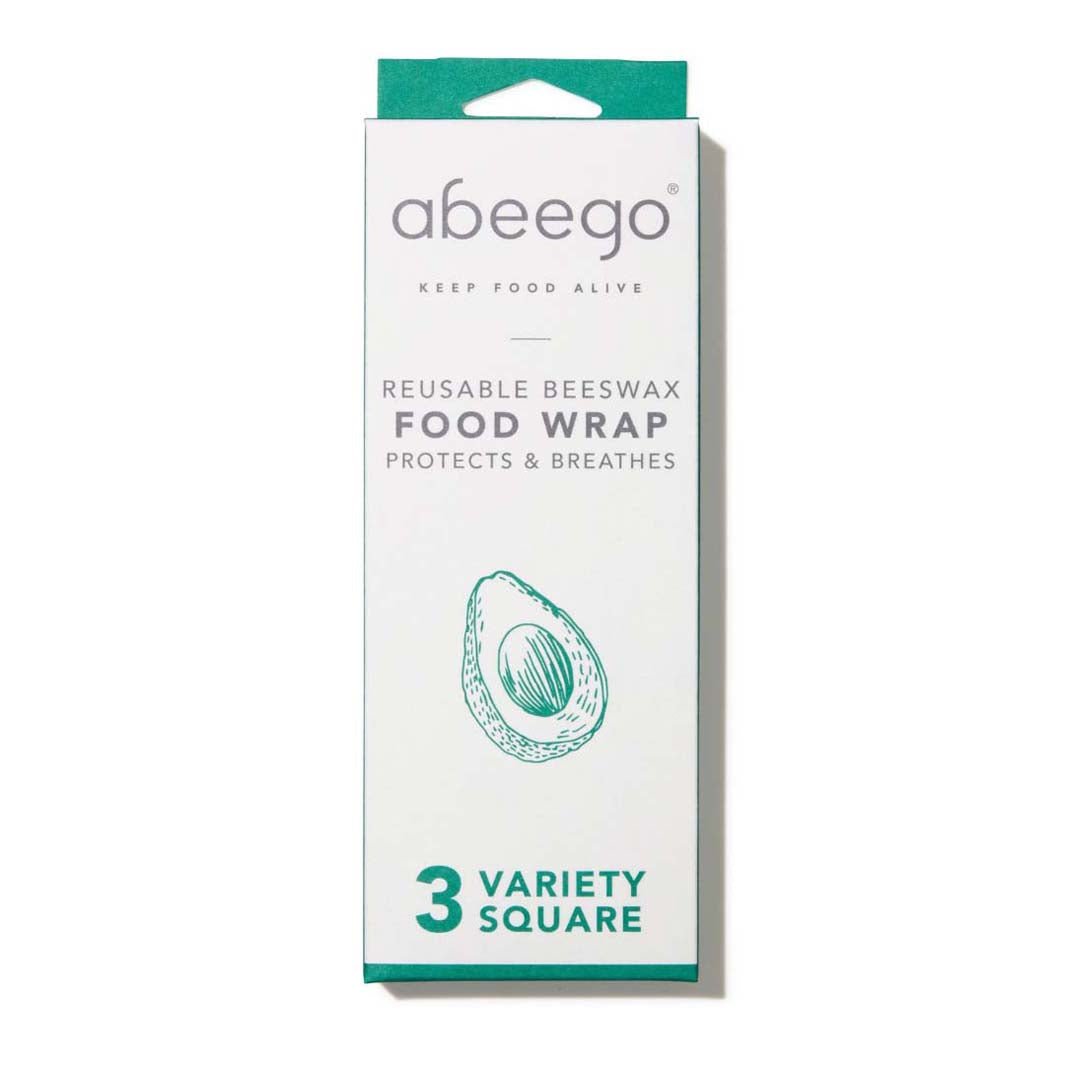 Abeego Beeswax Food Wraps - 3 Variety Squares - Green Tulip