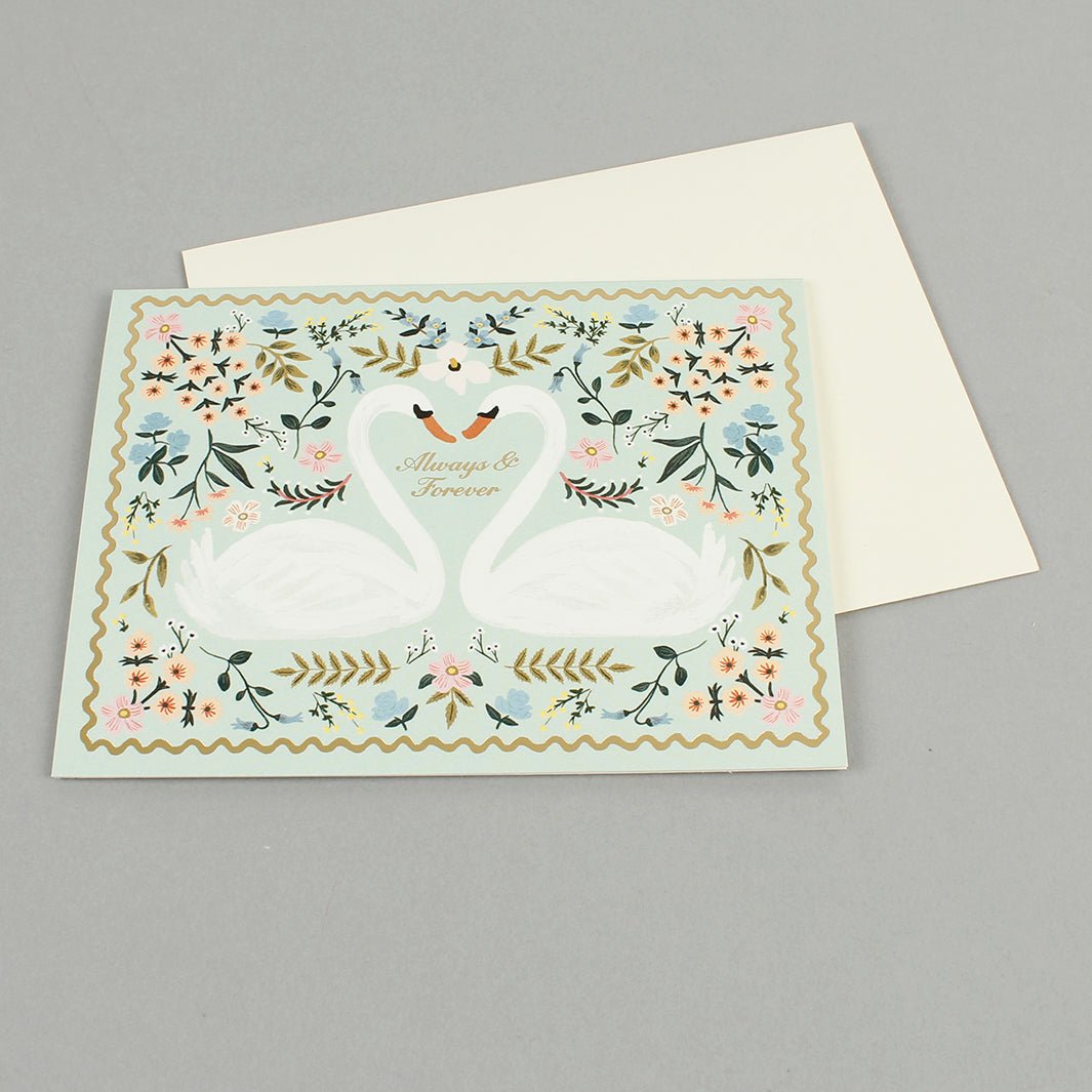 Always & Forever Swans Card - Green Tulip