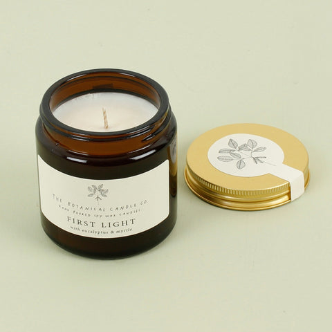 Amber Glass Jar Soy Wax Candle - First Light