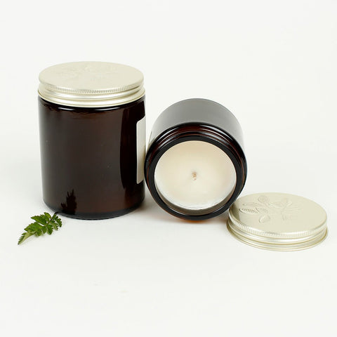 Amber Glass Jar Soy Wax Candle - Greenhouse