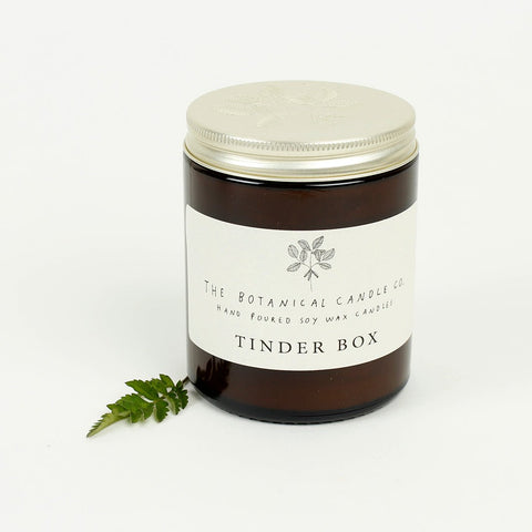 Amber Glass Jar Soy Wax Candle - Tinder Box