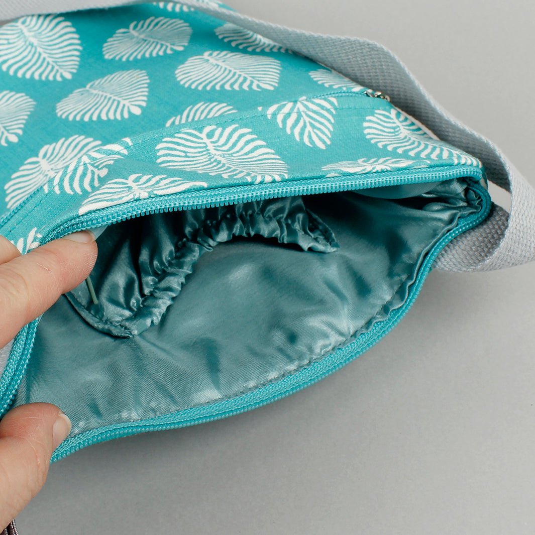 Aqua Leaf Messenger Bag - Green Tulip