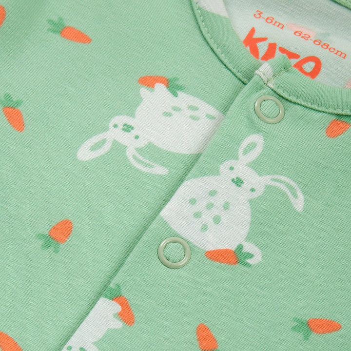 Baby Bun Sleepsuit - Green Tulip