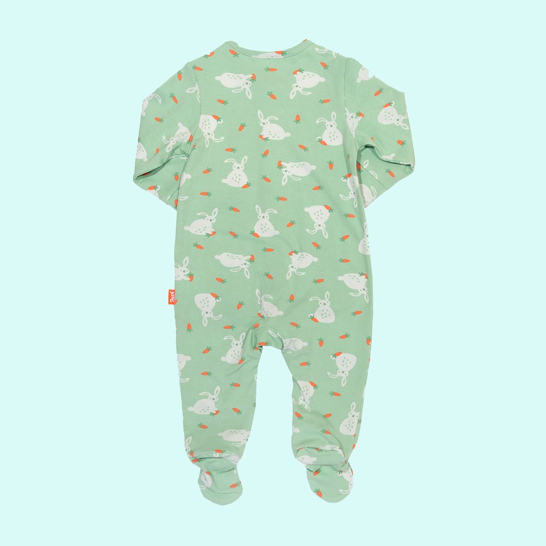 Baby Bun Sleepsuit - Green Tulip