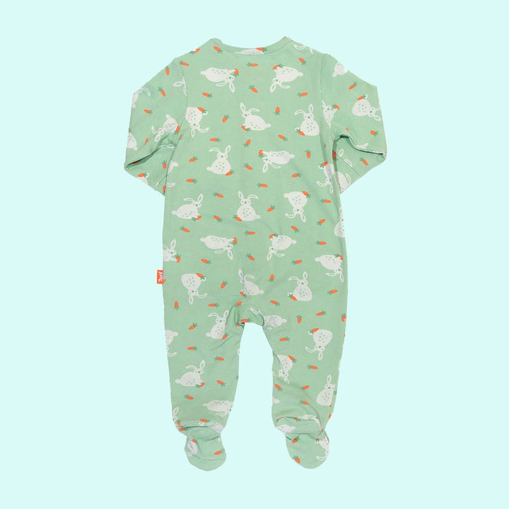 Baby Bun Sleepsuit - Green Tulip