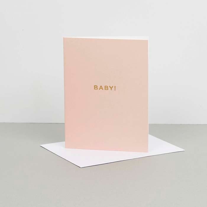 Baby! Card - Pink - Green Tulip