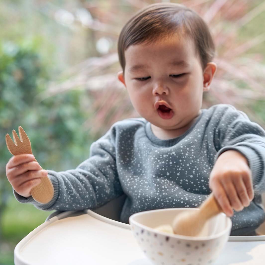 Baby's Bamboo Feeding Utensils - Green Tulip