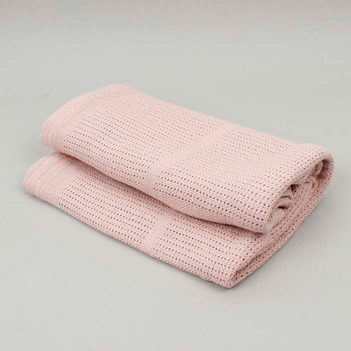 Bamboo & Cotton Cellular Blanket - Blush - Green Tulip