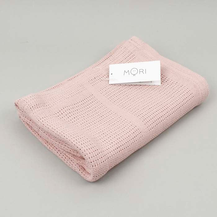 Bamboo & Cotton Cellular Blanket - Blush - Green Tulip