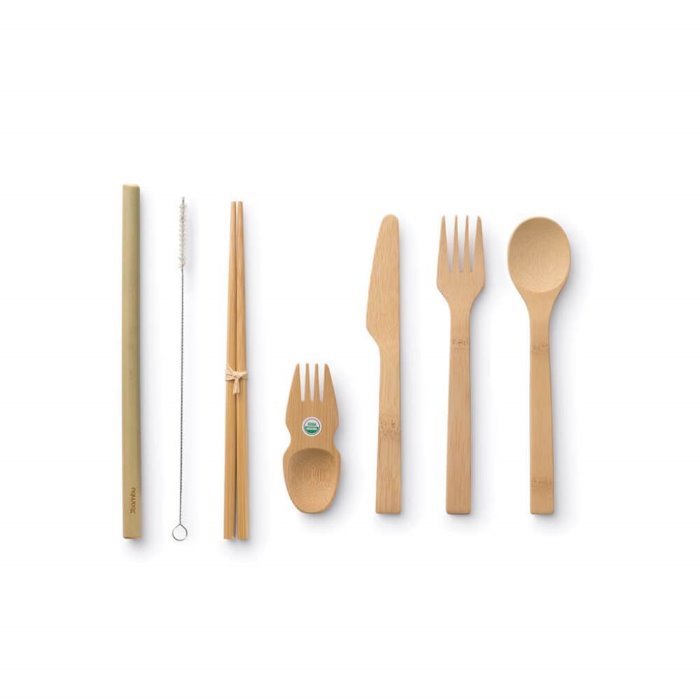 Bamboo Eat/Drink Tool Kit - Green Tulip