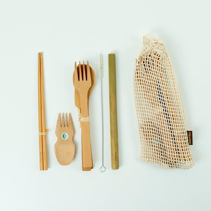 Bamboo Eat/Drink Tool Kit - Green Tulip