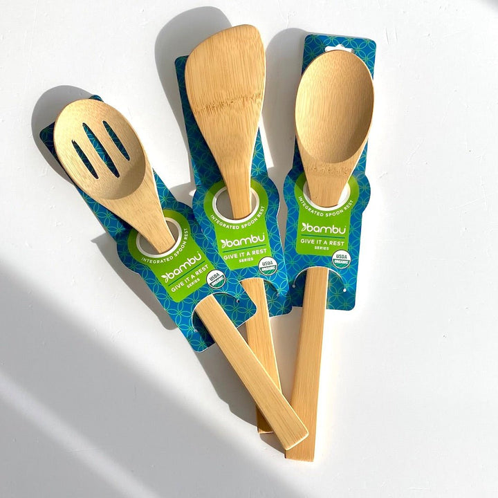 Bamboo 'Give It A Rest' Utensils - Green Tulip