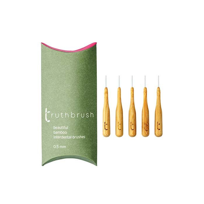 Bamboo Interdental Brushes - 0.5mm - Pack of 5 - Green Tulip