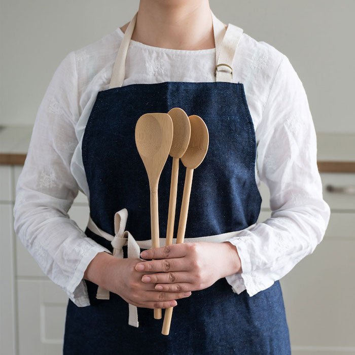 Bamboo Kitchen Spoons - Green Tulip