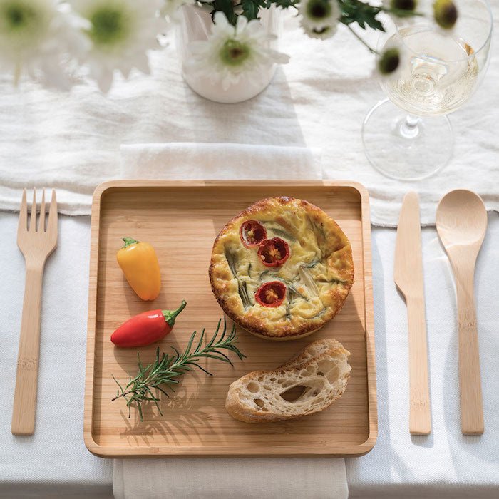 Bamboo Knife, Fork & Spoon Set - Green Tulip