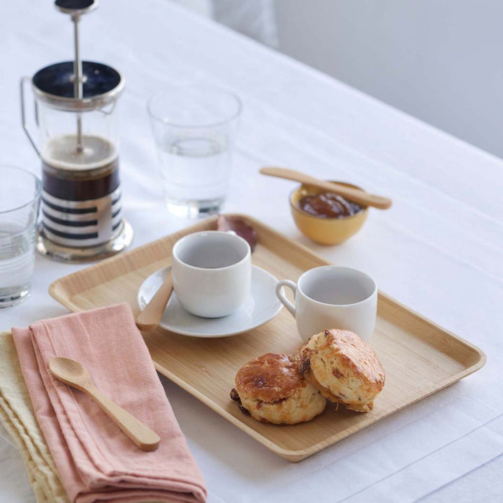 Bamboo Rectangle Serving Tray - Green Tulip