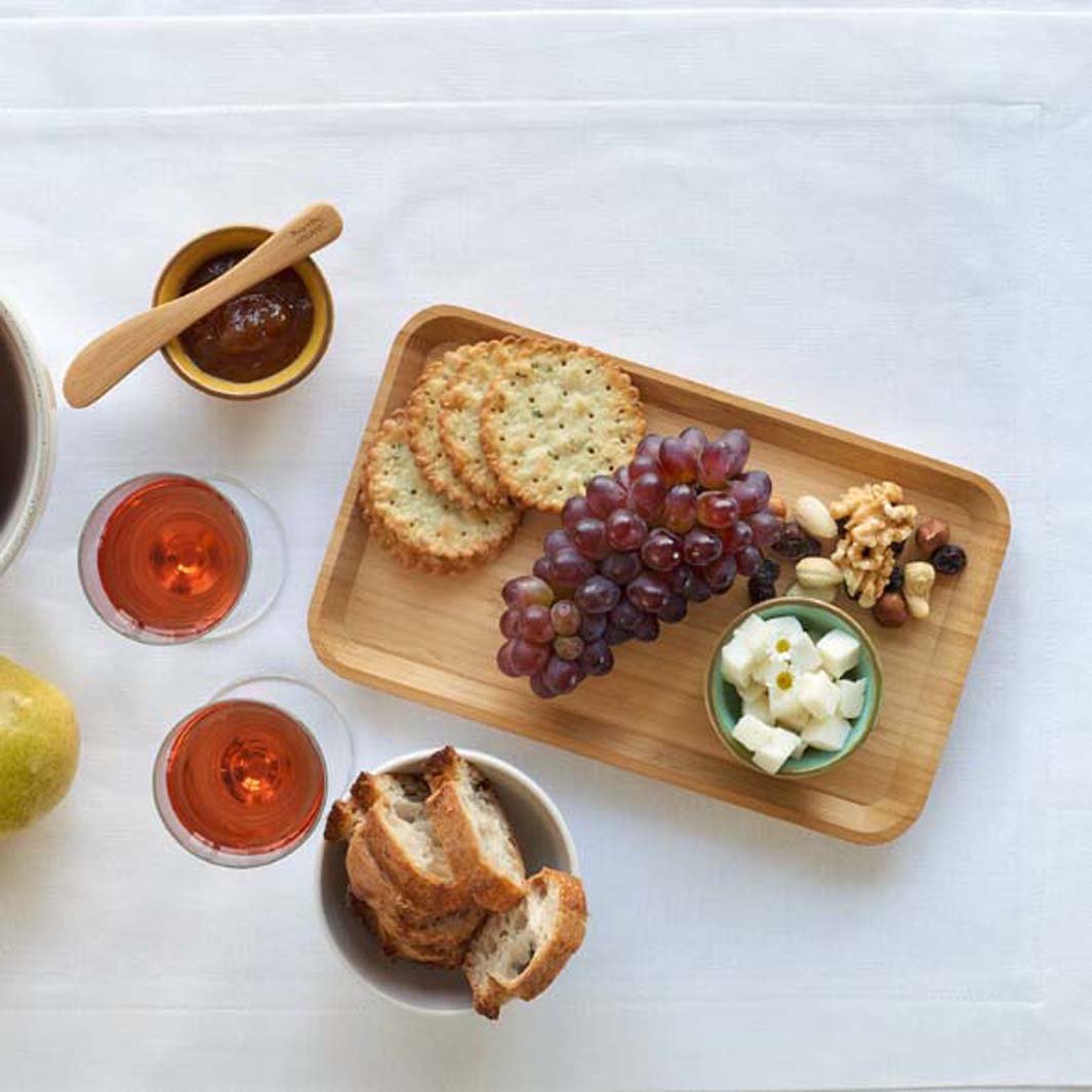 Bamboo Rectangle Serving Tray - Green Tulip