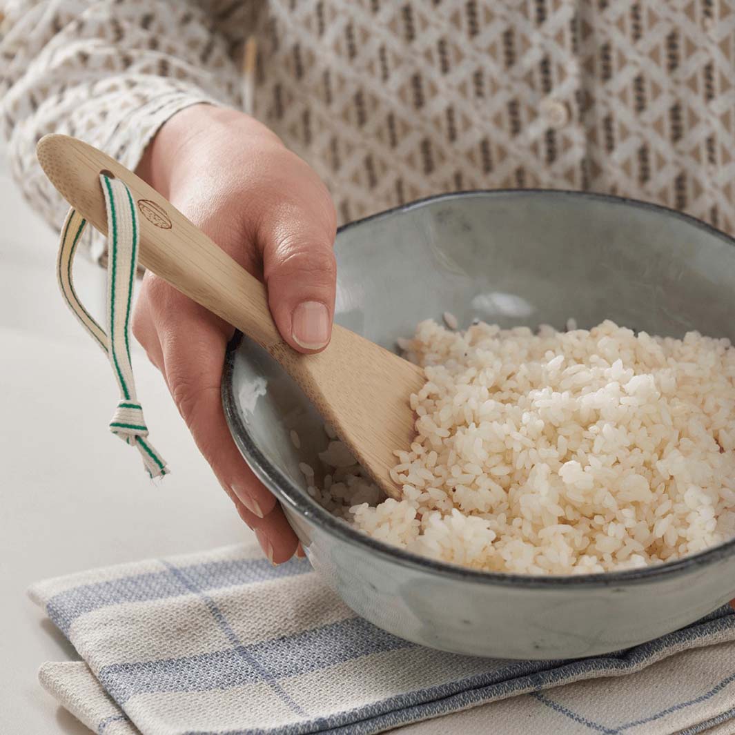 Bamboo Rice Paddle - Green Tulip