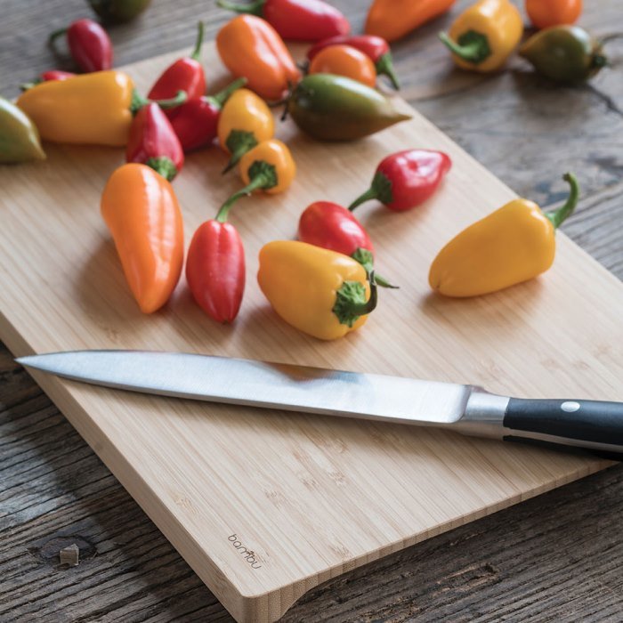 Bamboo Undercut Cutting & Serving Board - Green Tulip