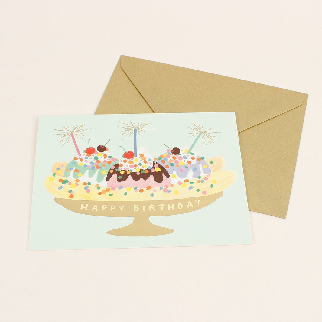 Banana Split Birthday Card - Green Tulip