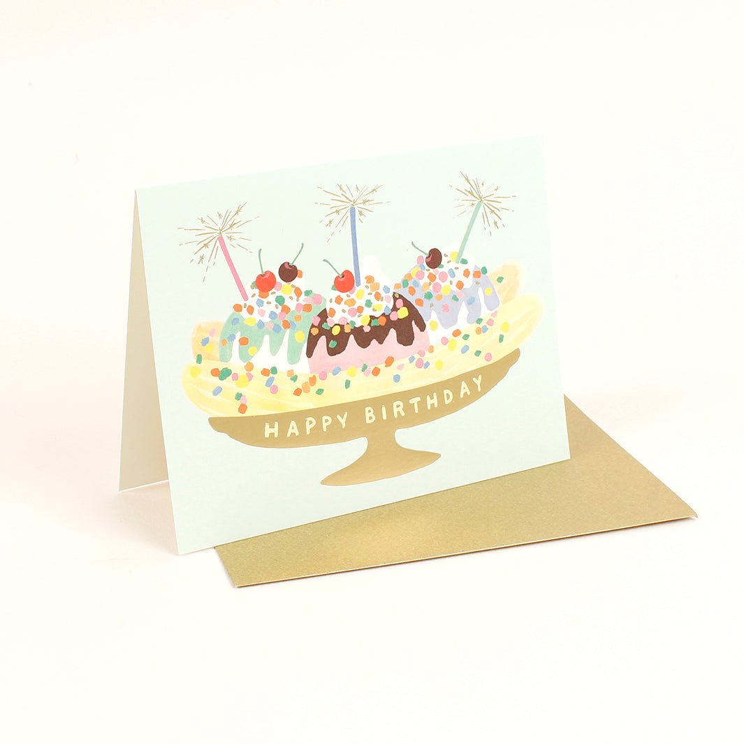 Banana Split Birthday Card - Green Tulip