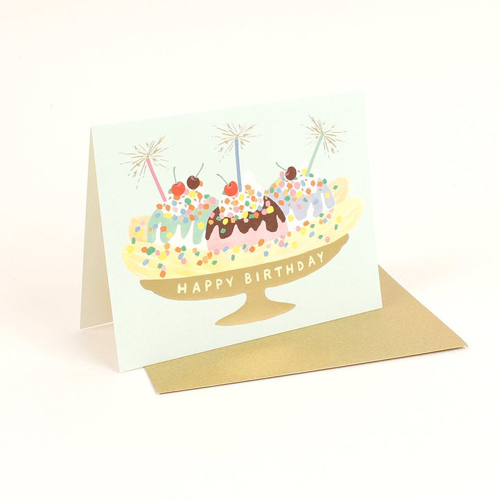 Banana Split Birthday Card - Green Tulip