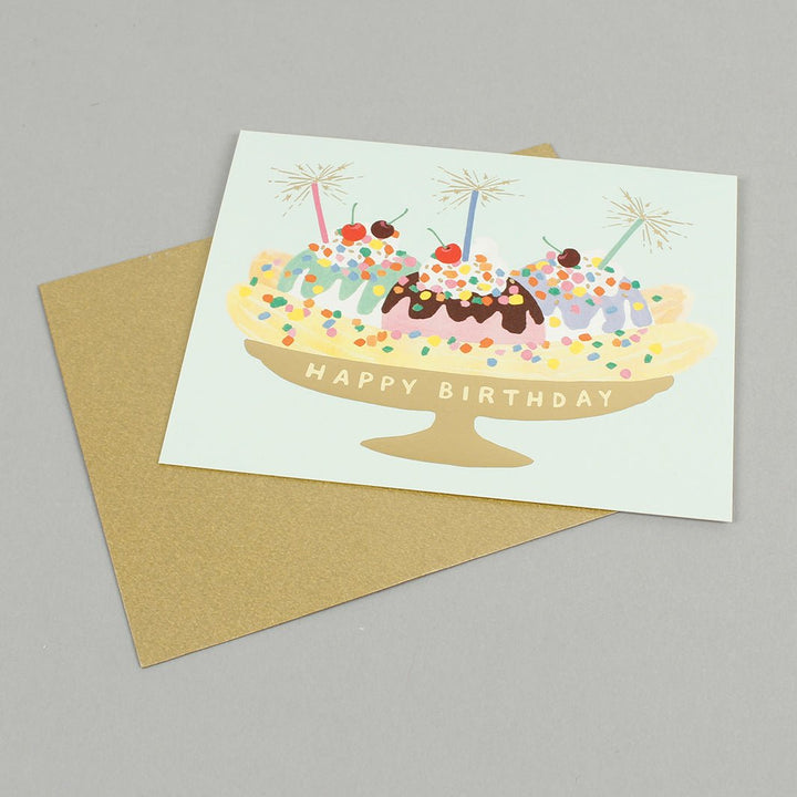 Banana Split Birthday Card - Green Tulip