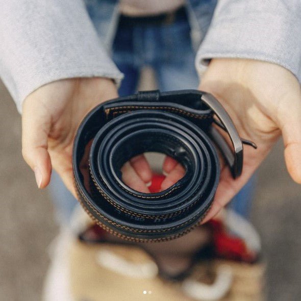 Bicycle Inner Tube Straight Stitch Belt - Green Tulip