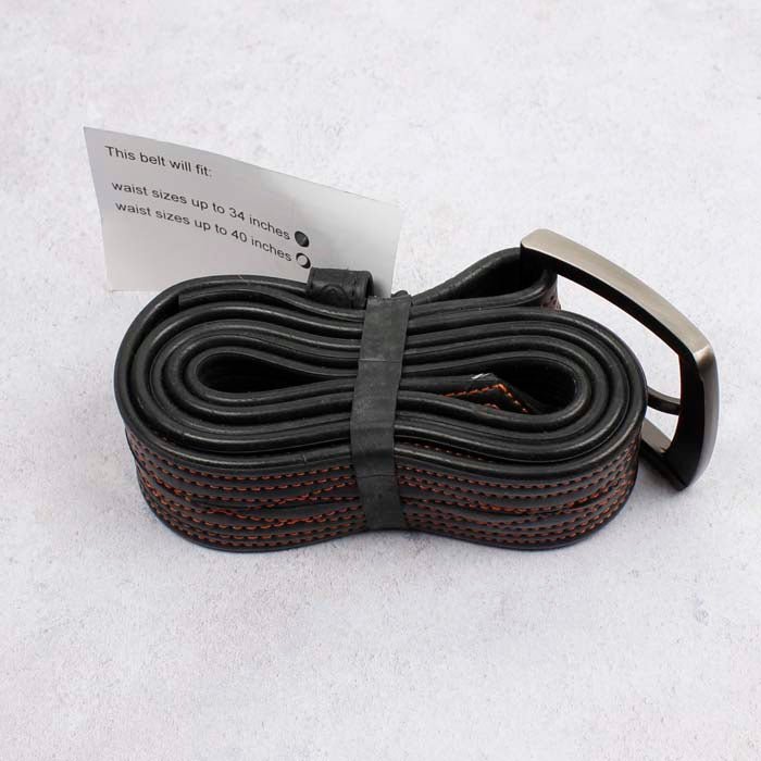 Bicycle Inner Tube Straight Stitch Belt - Green Tulip