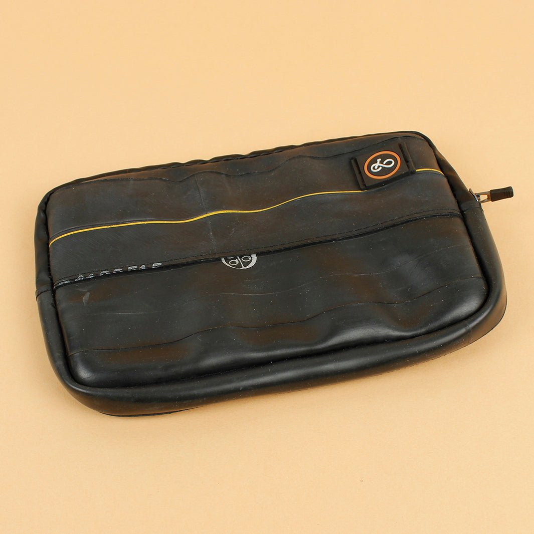 Bicycle Inner Tube Zipped Pouch - Green Tulip