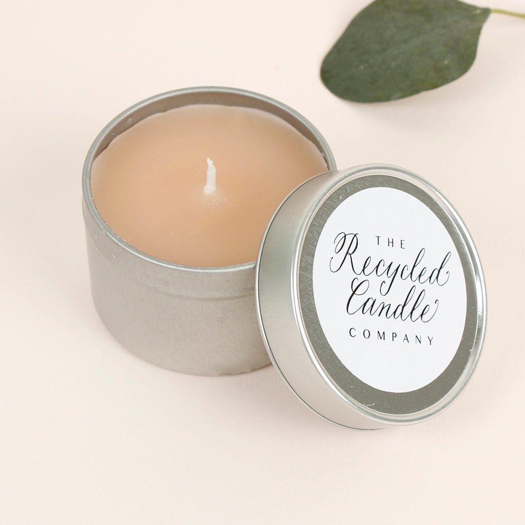 Blonde Amber & Honey Candle Tin - Green Tulip