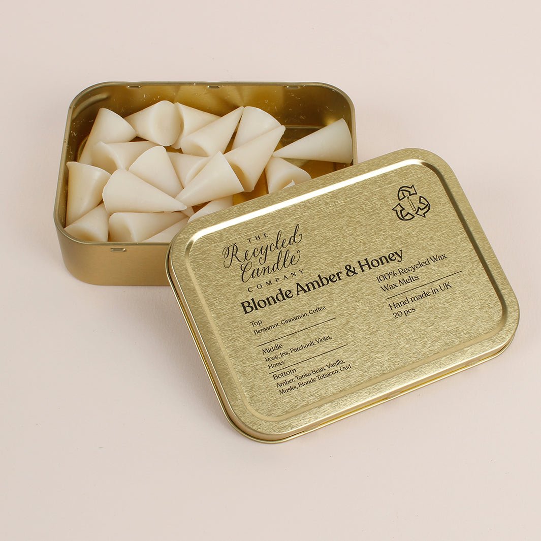 Blonde Amber & Honey Wax Melts Tin - Green Tulip