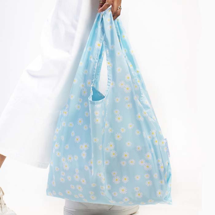 Blue Daisy Reusable Shopping Bag - Medium - Green Tulip