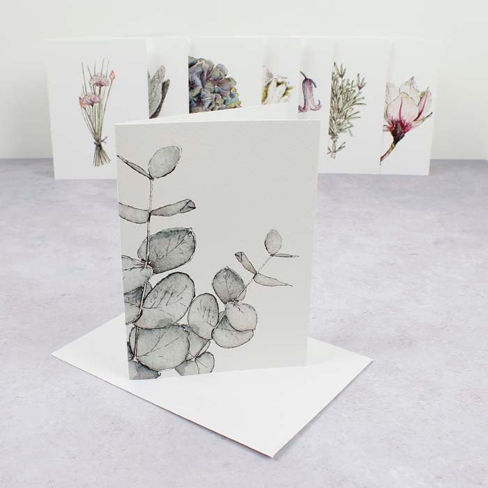 Botanicals Notecard Set - Mixed Box of 8 - Green Tulip