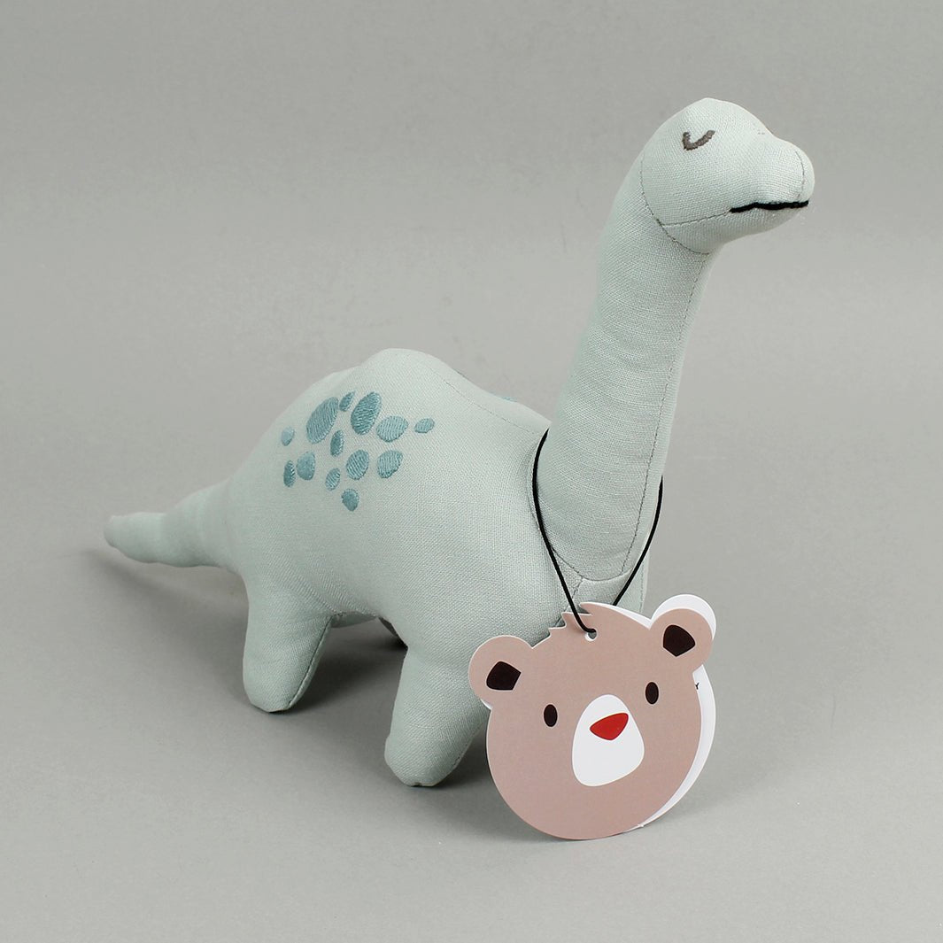 Brontosaurus Linen Dinosaur Toy - Green Tulip